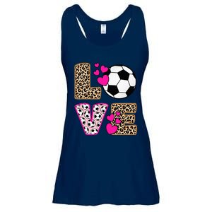 Cute Love Soccer Leopard Print  Soccer Ladies Essential Flowy Tank