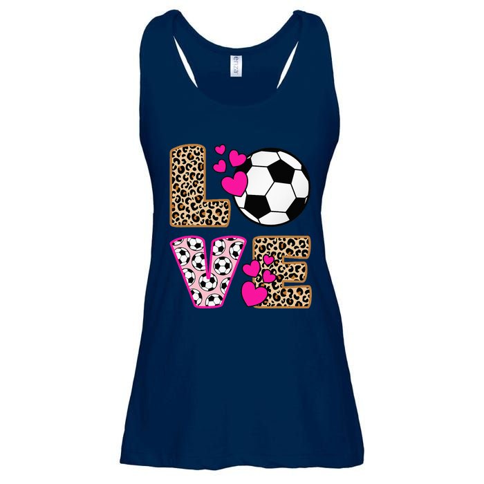 Cute Love Soccer Leopard Print  Soccer Ladies Essential Flowy Tank