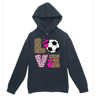 Cute Love Soccer Leopard Print  Soccer Urban Pullover Hoodie