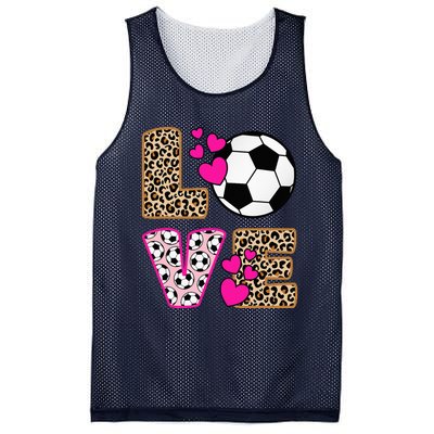 Cute Love Soccer Leopard Print  Soccer Mesh Reversible Basketball Jersey Tank