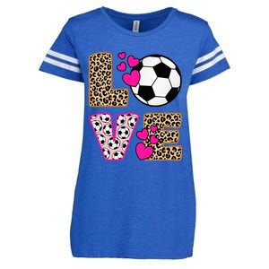 Cute Love Soccer Leopard Print  Soccer Enza Ladies Jersey Football T-Shirt