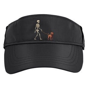 Chocolate Labrador Skeleton Dog Walking Halloween Adult Drive Performance Visor