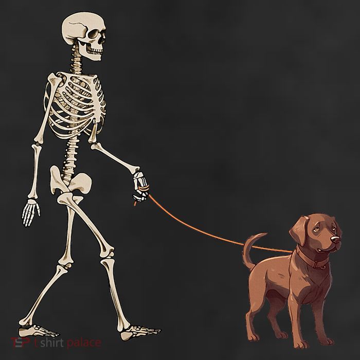 Chocolate Labrador Skeleton Dog Walking Halloween 11oz C Handle Ceramic Mug