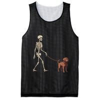 Chocolate Labrador Skeleton Dog Walking Halloween Mesh Reversible Basketball Jersey Tank