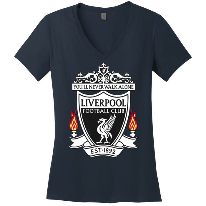 Cool Liverpool Soccer Name Team Club Jersey Women's V-Neck T-Shirt