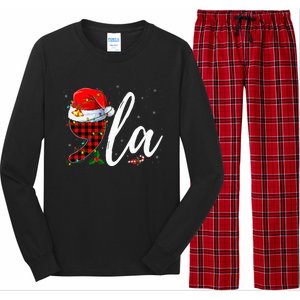 Comma La Santa Hat Kamala Harris 2024 Voting Christmas 2024 Long Sleeve Pajama Set