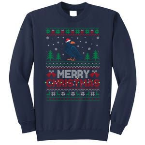 Crow Lovers Santa Hat Funny Christmas Tree Lights Sweatshirt