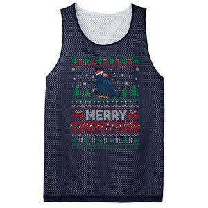 Crow Lovers Santa Hat Funny Christmas Tree Lights Mesh Reversible Basketball Jersey Tank