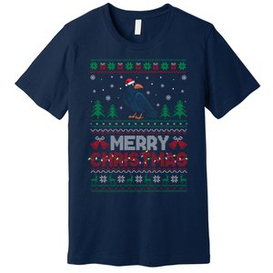 Crow Lovers Santa Hat Funny Christmas Tree Lights Premium T-Shirt