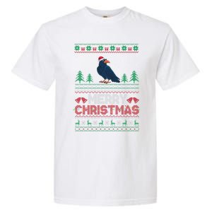 Crow Lovers Santa Hat Funny Christmas Tree Lights Garment-Dyed Heavyweight T-Shirt