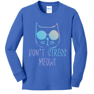 Cat Lover Store Gift Don´t Stress Meowt Cat Gift Kids Long Sleeve Shirt