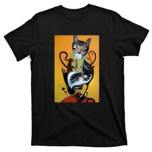 Cat Lover Salvador Dali Style Painting T-Shirt