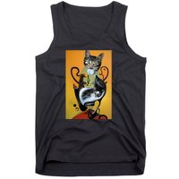 Cat Lover Salvador Dali Style Painting Tank Top