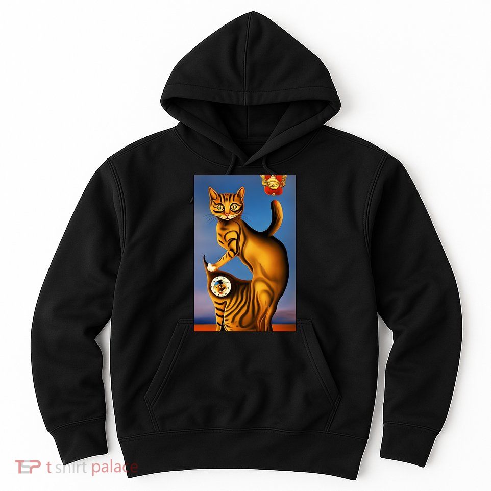 Cat Lover Salvador Dali Style Painting Hoodie