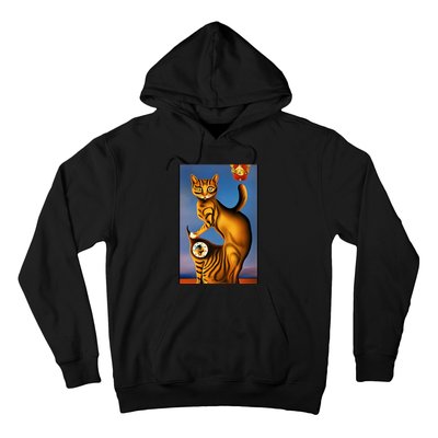 Cat Lover Salvador Dali Style Painting Hoodie