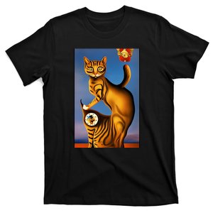 Cat Lover Salvador Dali Style Painting T-Shirt