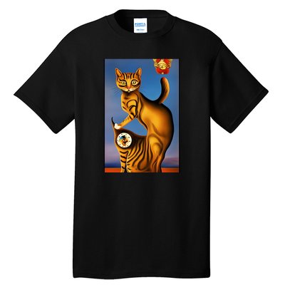 Cat Lover Salvador Dali Style Painting Tall T-Shirt