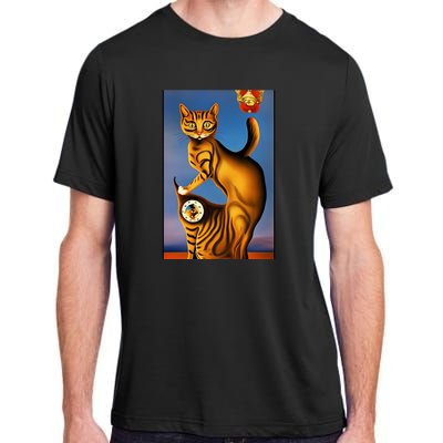 Cat Lover Salvador Dali Style Painting Adult ChromaSoft Performance T-Shirt