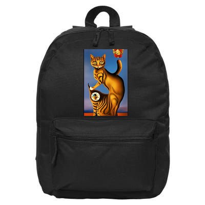 Cat Lover Salvador Dali Style Painting 16 in Basic Backpack