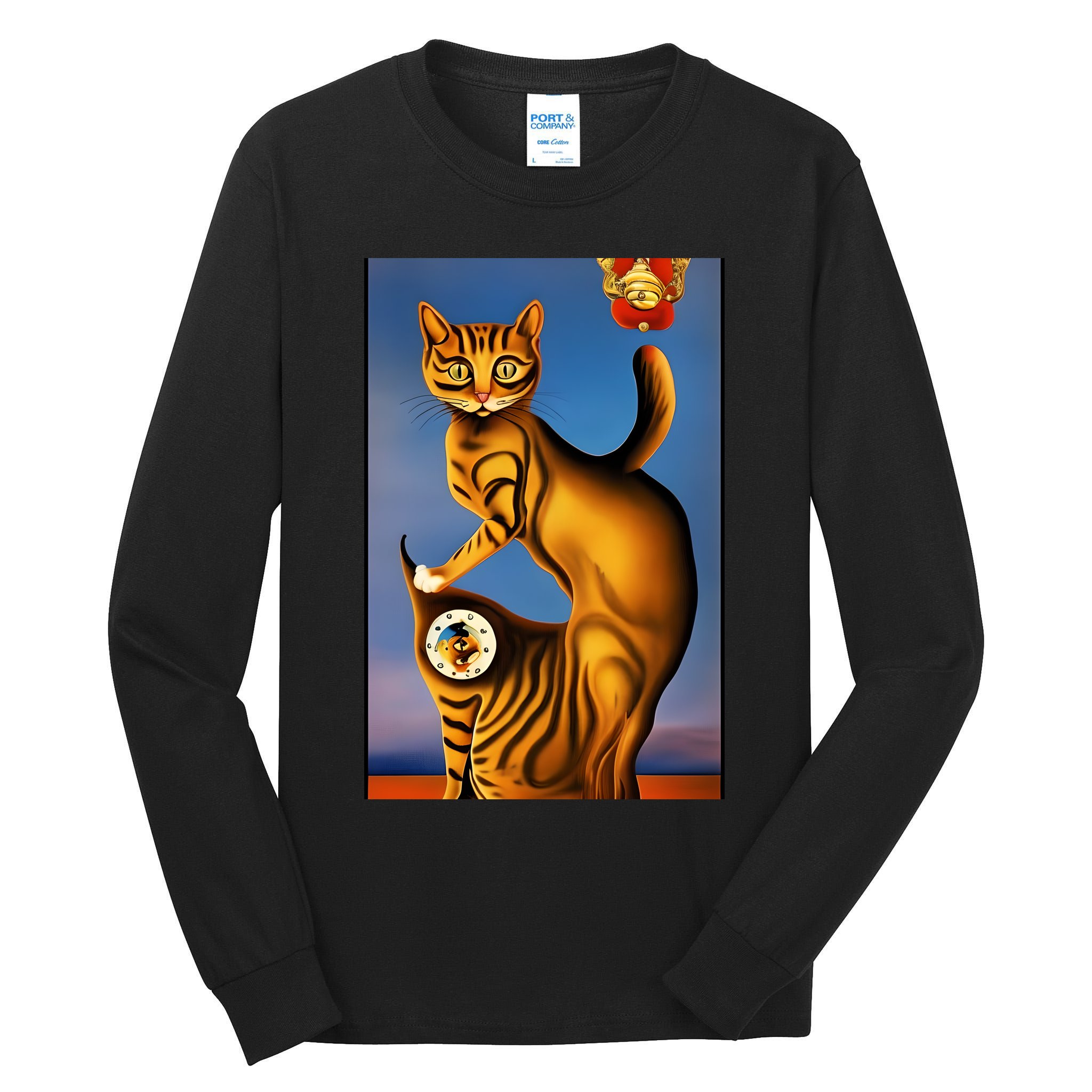 Cat Lover Salvador Dali Style Painting Tall Long Sleeve T-Shirt