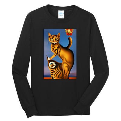 Cat Lover Salvador Dali Style Painting Tall Long Sleeve T-Shirt