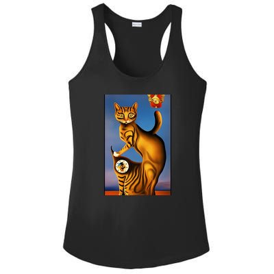 Cat Lover Salvador Dali Style Painting Ladies PosiCharge Competitor Racerback Tank