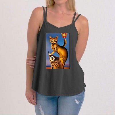 Cat Lover Salvador Dali Style Painting Women's Strappy Tank