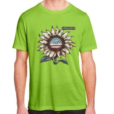 Choose Liberty Sunflower Patriotic Americana Freedom For All Adult ChromaSoft Performance T-Shirt