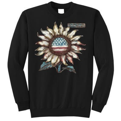 Choose Liberty Sunflower Patriotic Americana Freedom For All Sweatshirt