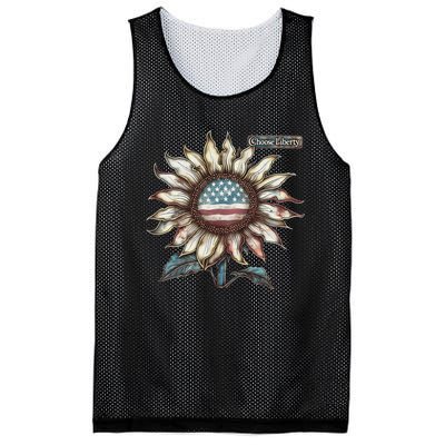 Choose Liberty Sunflower Patriotic Americana Freedom For All Mesh Reversible Basketball Jersey Tank