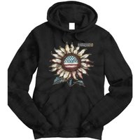 Choose Liberty Sunflower Patriotic Americana Freedom For All Tie Dye Hoodie