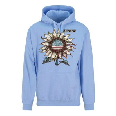 Choose Liberty Sunflower Patriotic Americana Freedom For All Unisex Surf Hoodie