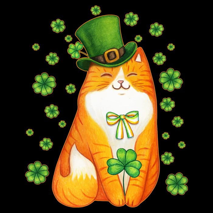 Cute Lucky St PatrickS Day Orange Tabby Cat Impact Tech Backpack
