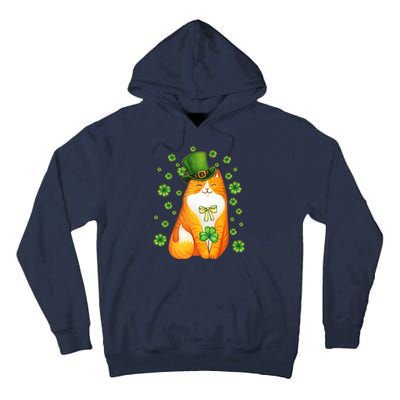 Cute Lucky St PatrickS Day Orange Tabby Cat Tall Hoodie