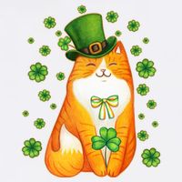 Cute Lucky St PatrickS Day Orange Tabby Cat Cooling Performance Crew T-Shirt