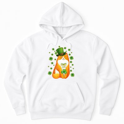 Cute Lucky St PatrickS Day Orange Tabby Cat Hoodie