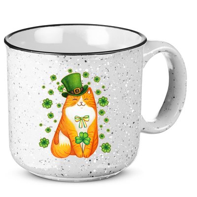 Cute Lucky St PatrickS Day Orange Tabby Cat 15oz Campfire Ceramic Mug