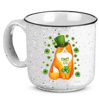 Cute Lucky St PatrickS Day Orange Tabby Cat 15oz Campfire Ceramic Mug