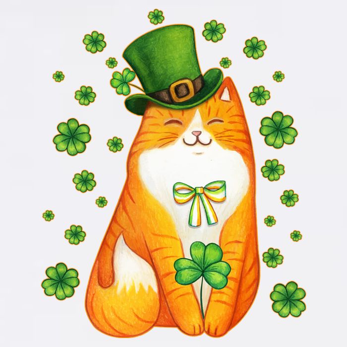 Cute Lucky St PatrickS Day Orange Tabby Cat 15oz Campfire Ceramic Mug
