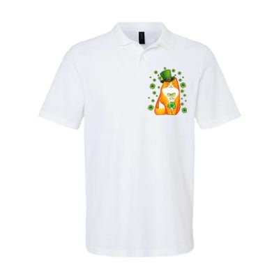 Cute Lucky St PatrickS Day Orange Tabby Cat Softstyle Adult Sport Polo