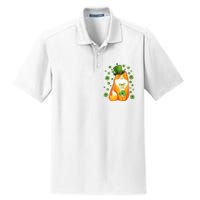 Cute Lucky St PatrickS Day Orange Tabby Cat Dry Zone Grid Polo