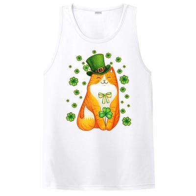 Cute Lucky St PatrickS Day Orange Tabby Cat PosiCharge Competitor Tank