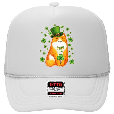 Cute Lucky St PatrickS Day Orange Tabby Cat Trucker Hat