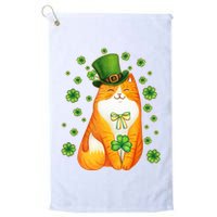 Cute Lucky St PatrickS Day Orange Tabby Cat Golf Towel
