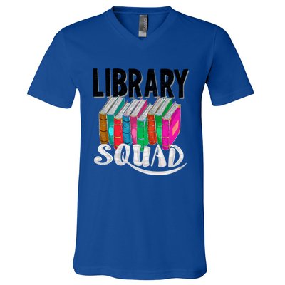 Cool Library Squad Funny Librarian Book Reader Team Gift V-Neck T-Shirt