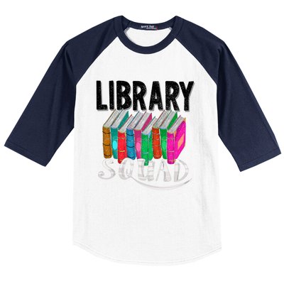 Cool Library Squad Funny Librarian Book Reader Team Gift Baseball Sleeve Shirt