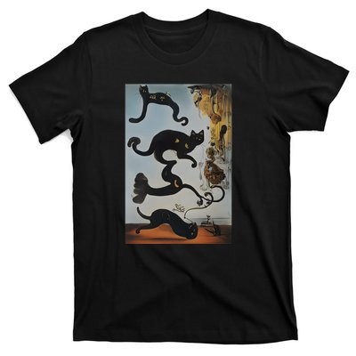 Cat Lover Salvador Dali Style Painting T-Shirt