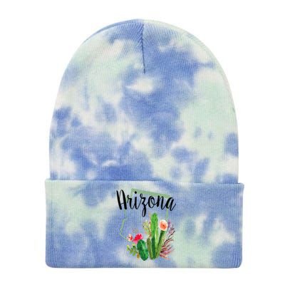 Cute Love State Of Arizona Blooming Cactus Flowers Gift Tie Dye 12in Knit Beanie