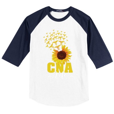 Cna Life Sunflower National Nurses Day Registered Nurse Rn Cool Gift Baseball Sleeve Shirt