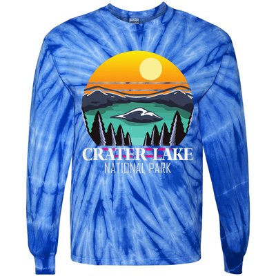 Crater Lake Souvenir National Park Hiking Nature Tie-Dye Long Sleeve Shirt